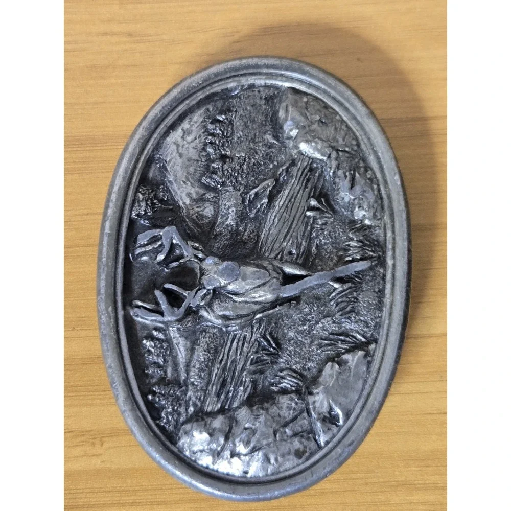 Vintage‎ 1983 Bergamot Brass Works Belt Buckle With 3D Deer Design